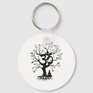 Baum des Lebens und Ohm-Symbol-Design für Frauen o Schlüsselanhänger