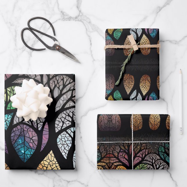 Baum des Lebens verbindet Himmel, Erde, Unterwelt Geschenkpapier Set (Vorderseite)