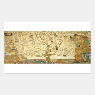 Baum des Lebens von Gustav Klimt Rechteckiger Aufkleber