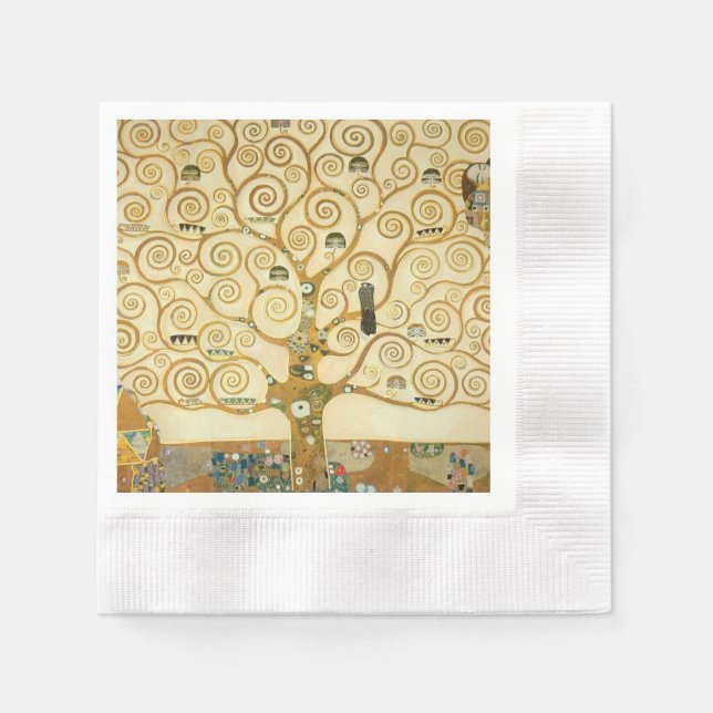 Baum des Lebens von Gustav Klimt Serviette (Vorderseite)