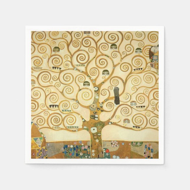 Baum des Lebens von Gustav Klimt Serviette (Vorderseite)