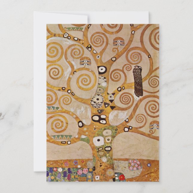 Baum des Lebens von Gustav Klimt, stilisiert Jugen Einladung (Vorderseite)