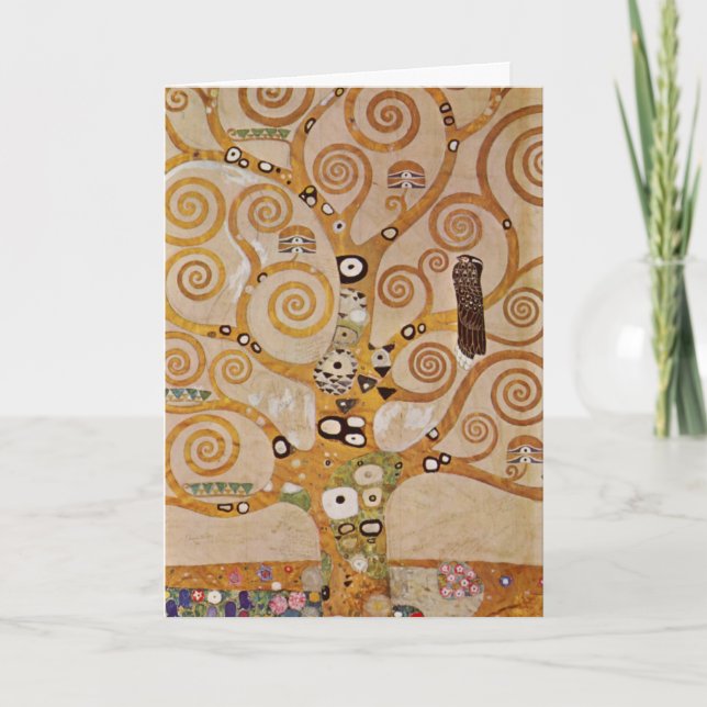 Baum des Lebens von Gustav Klimt, stilisiert Jugen Karte (Vorderseite)