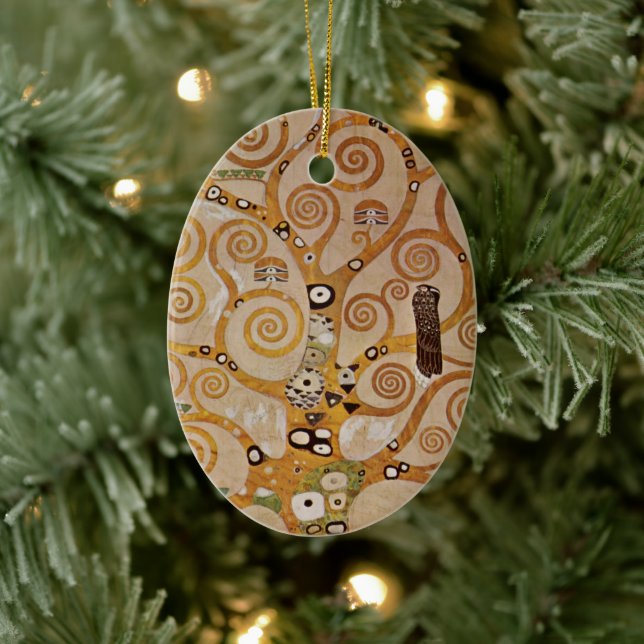 Baum des Lebens von Gustav Klimt, stilisiert Jugen Keramik Ornament (Baum)