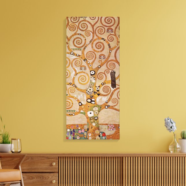 Baum des Lebens von Gustav Klimt, stilisiert Jugen Leinwanddruck (Insitu (Wohnzimmer))