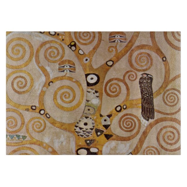 Baum des Lebens von Gustav Klimt, stilisiert Jugen Schneidebrett (Vorderseite)