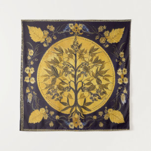 Baum des Lebens von Kedoki schwarzes Gold Stickere Wandteppich
