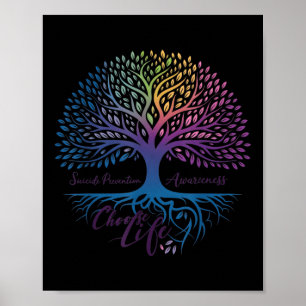 Baum des Lebens Wähle das Leben Suizidpräventionsb Poster