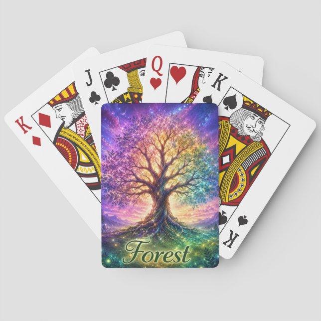 Baum-des-Lebens-Wald-Spielkarten  Spielkarten (Rückseite)