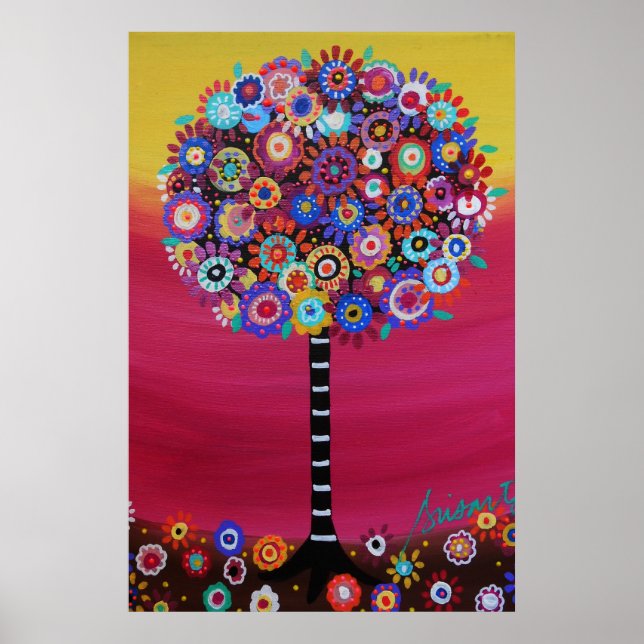BAUM DES LEBENS WALZBAUMALERIE POSTER (Vorne)