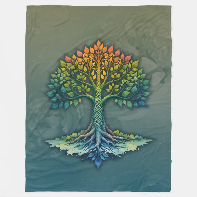 Baum des Lebens - Wandelndes Morgenrot  Fleecedecke (Vorderseite)