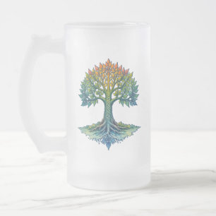 Baum des Lebens - Wandelndes Morgenrot Mattglas Bierglas