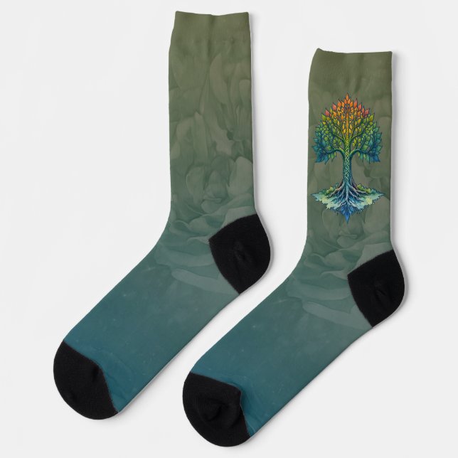 Baum des Lebens - Wandelndes Morgenrot  Socken (Linkes Detail)