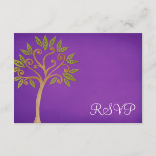 Baum des Lebens Wirbel Lila Bat Mitzvah UAWG RSVP Karte