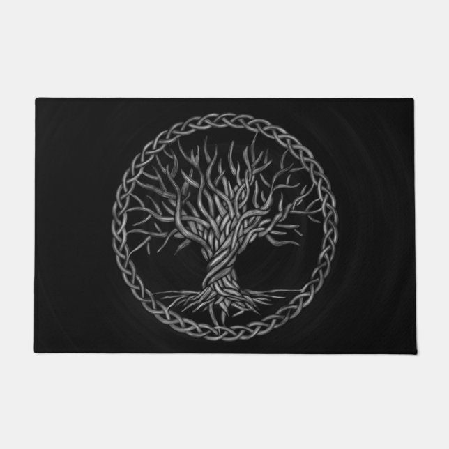 Baum des Lebens - Yggdrasil - Grayscale Fußmatte (Vorderseite)