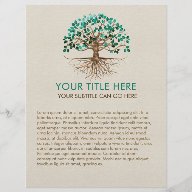 Baum des Lebens - Yggdrasil - Malachite-Blätter  Flyer (Vorne)