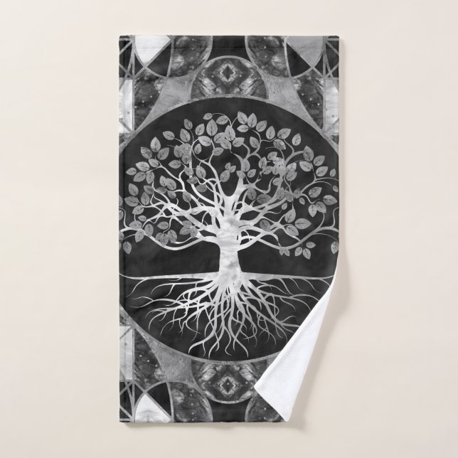 Baum des Lebens - Yggdrasil - Marmor und Gold Badhandtuch Set (Handtuch)