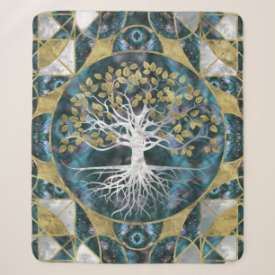 Baum des Lebens - Yggdrasil - Marmor und Gold Sherpadecke