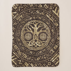 Baum des Lebens - Yggdrasil mit Trinity Knot Sherpadecke