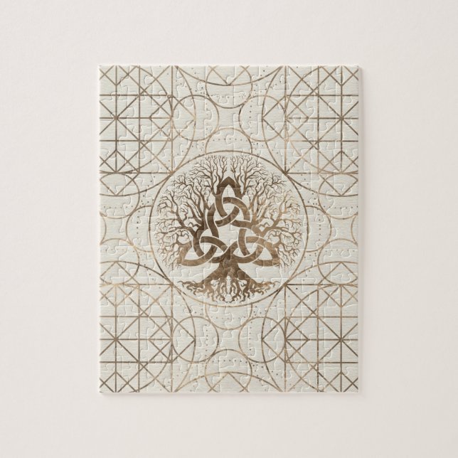 Baum des Lebens - Yggdrasil mit Triquetra (Vertikal)