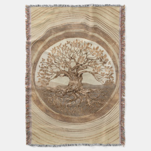 Baum des Lebens - Yggdrasil Pastel Gold Decke