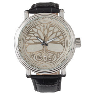Baum des Lebens - Yggdrasil-Runenmuster Armbanduhr
