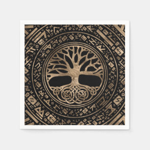 Baum des Lebens - Yggdrasil Runic Pattern Serviette