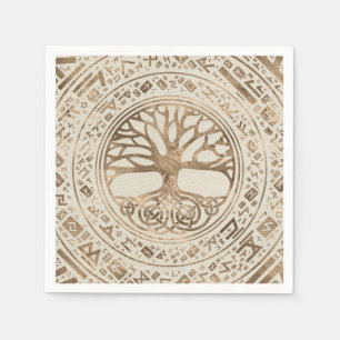 Baum des Lebens - Yggdrasil Runic Pattern Serviette