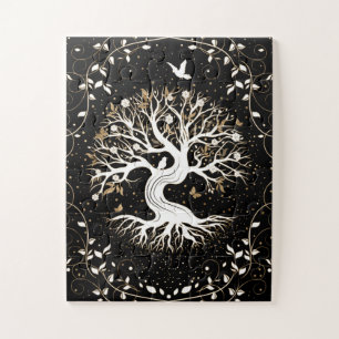 Baum des Lebens - Yggdrasil - Schwarz-weiß und Go