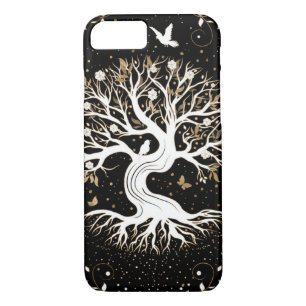 Baum des Lebens - Yggdrasil - Schwarz-weiß und Gol Case-Mate iPhone Hülle