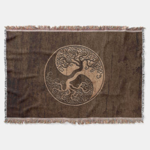 Baum des Lebens Yin Yang mit hölzernem Korn-Effekt Decke