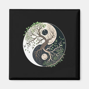 Baum des Lebens Yin Yang Yoga Natur Lanzenkunst Magnet
