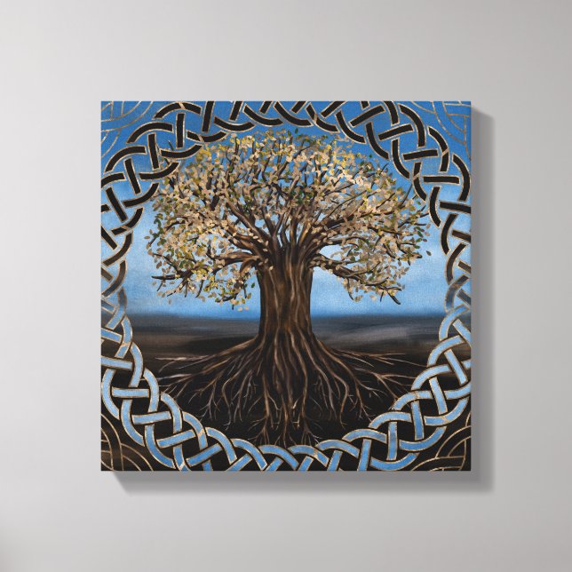 Baum des Lebens - zeichnend Yggdrasil Leinwanddruck (Vorderseite)
