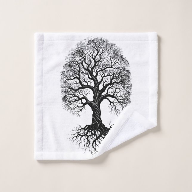 Baum des Lebens Zen-Badezimmer-Handtuch-Set Badhandtuch Set (Waschlappen)
