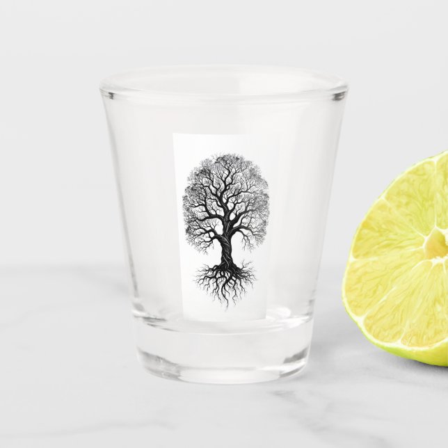 Baum des Lebens Zen Shotglas Schnapsglas (Vorderseite)