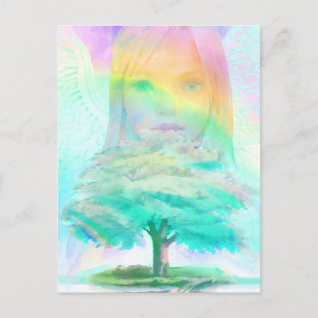 Baum des Lichteffekts Postkarte (Vorderseite)