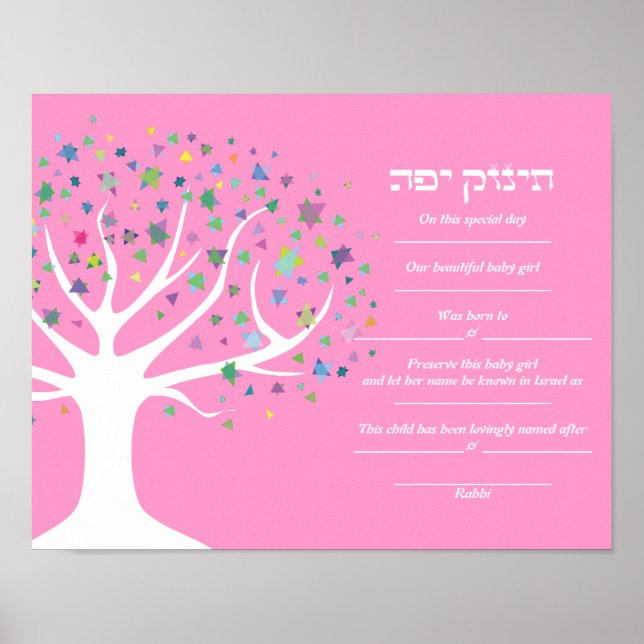 BAUM des LIFE-Jüdischen Geburtszeugnisses Poster (Vorne)