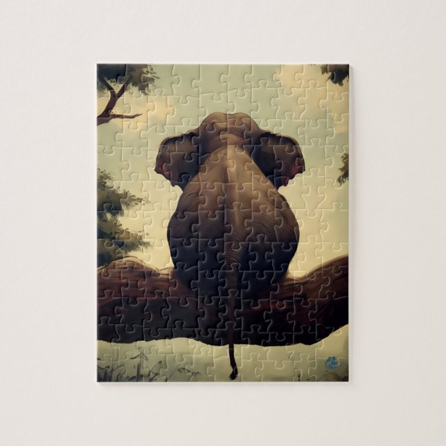 Baum Elefant - Puzzle (Vertikal)