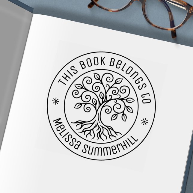Baum-Exlibris Rund Permastempel (Von Creator hochgeladen)