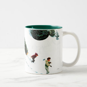 Baum fällen zweifarbige tasse