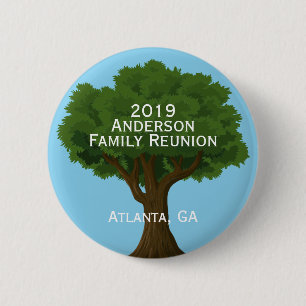 Baum-Familien-Wiedersehen-Andenken Button