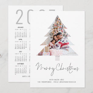 Baum Familienfoto 2027 Kalender Frohe Weihnachten