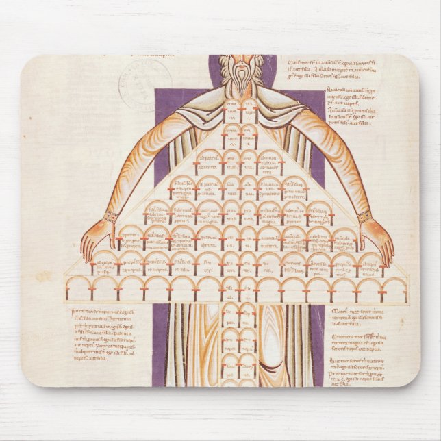 Baum Frau-354 fol.256v der Blutsverwandtschaft Mousepad (Vorne)