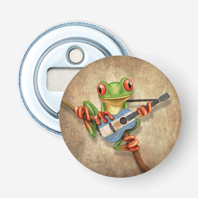 Baum-Frosch, der argentinische Flaggen-Gitarre Flaschenöffner (Vorderseite)