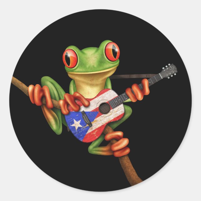 Baum-Frosch, der Puerto- Runder Aufkleber (Vorderseite)