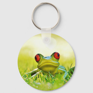 Baum-Frosch mit Rot mustert Schlüsselanhänger