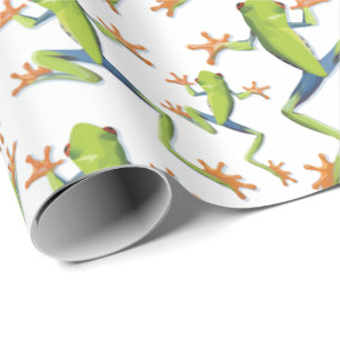 Baum-Frosch-Muster Geschenkpapier