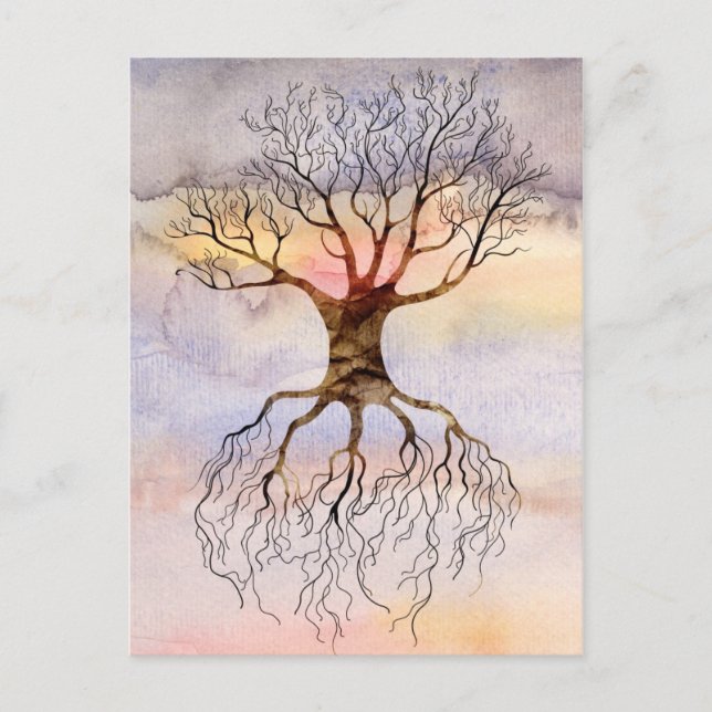 Baum gegen den Himmel Postkarte (Vorderseite)