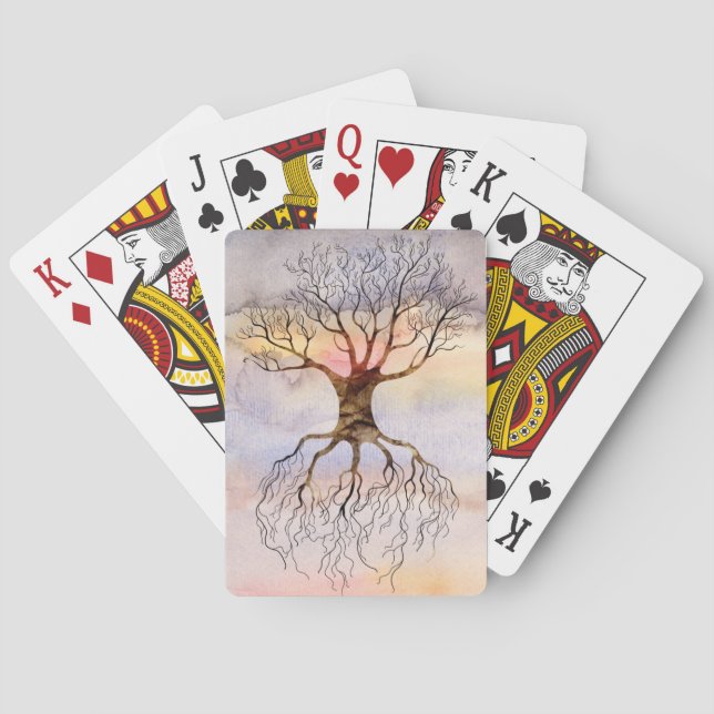 Baum gegen den Himmel Spielkarten (Rückseite)