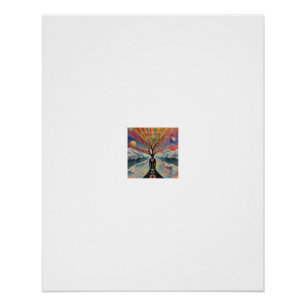 Baum Geist Ozean Sonnenaufgang Chakra Poster